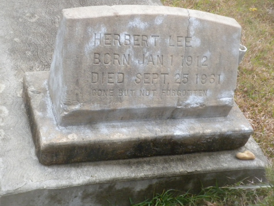 Grave of Herbert Lee, Dairyman and landowner, murdered for helping his neighbors register to vote in 1961